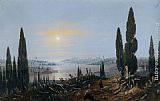 Constantinople Canvas Paintings - View of Constantinople by moonlight
